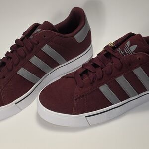 Adidas Burgundy and Gray Sneakers